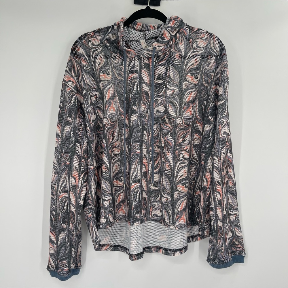 FP Movement by Free People Long Sleeve Mesh Cut Out Back Athletic Hoodie